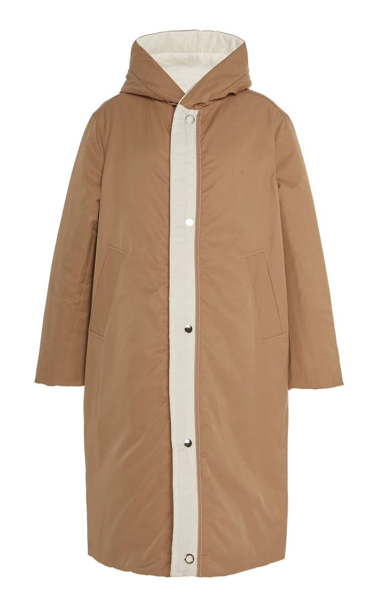 SUSTAINABLE REVERSIBLE SATIN DOWN COAT – CAALO