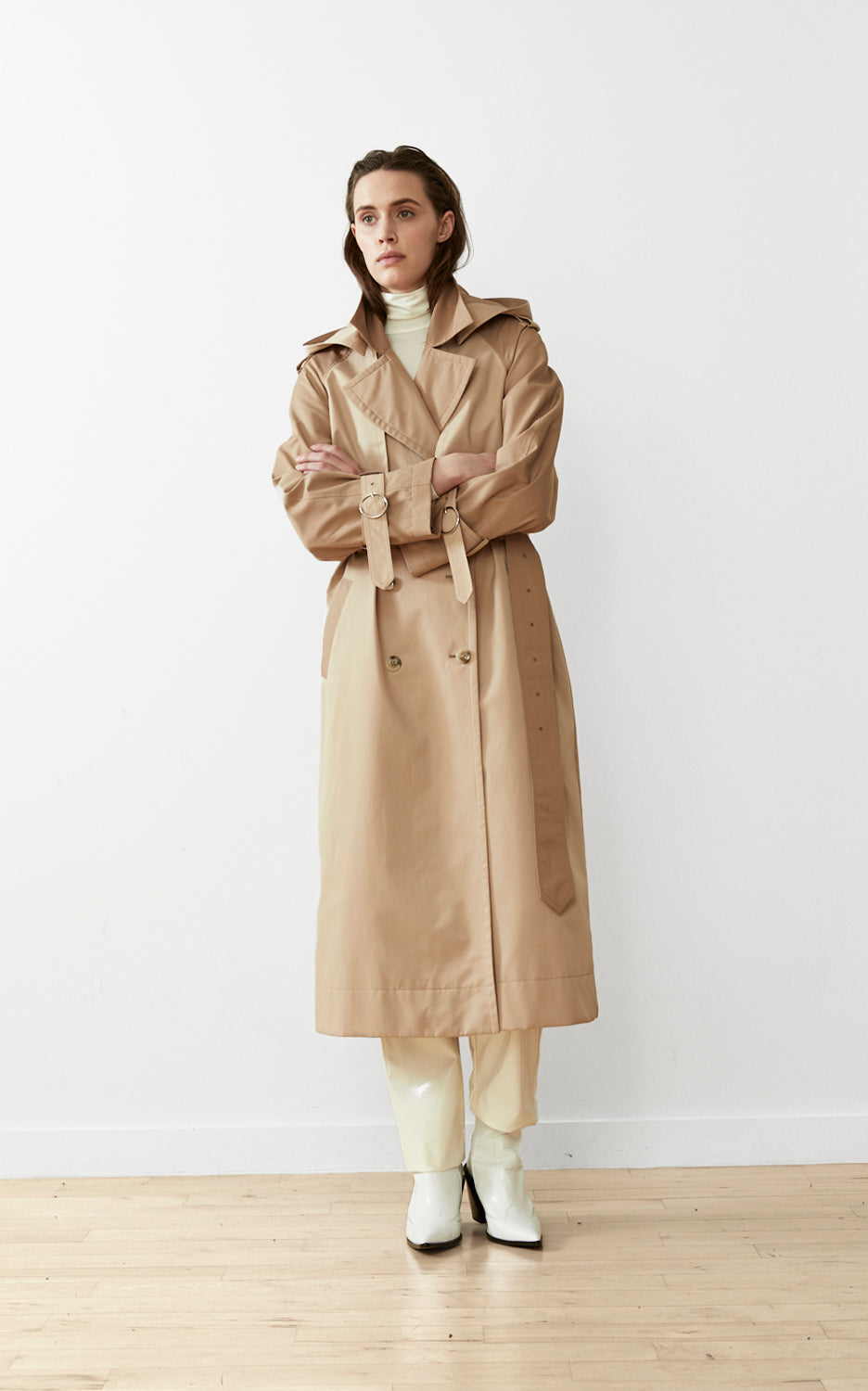SUSTAINABLE WATER-RESISTANT TRENCH COAT